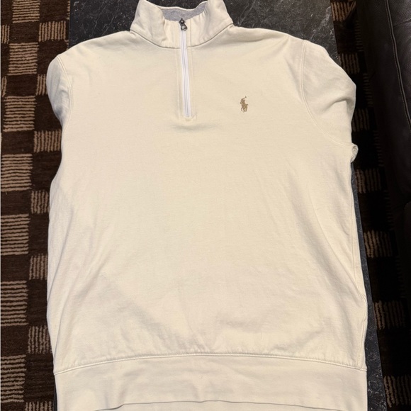 Polo by Ralph Lauren Men’s Cream Quarter-Zip Sweater - Picture 3 of 4